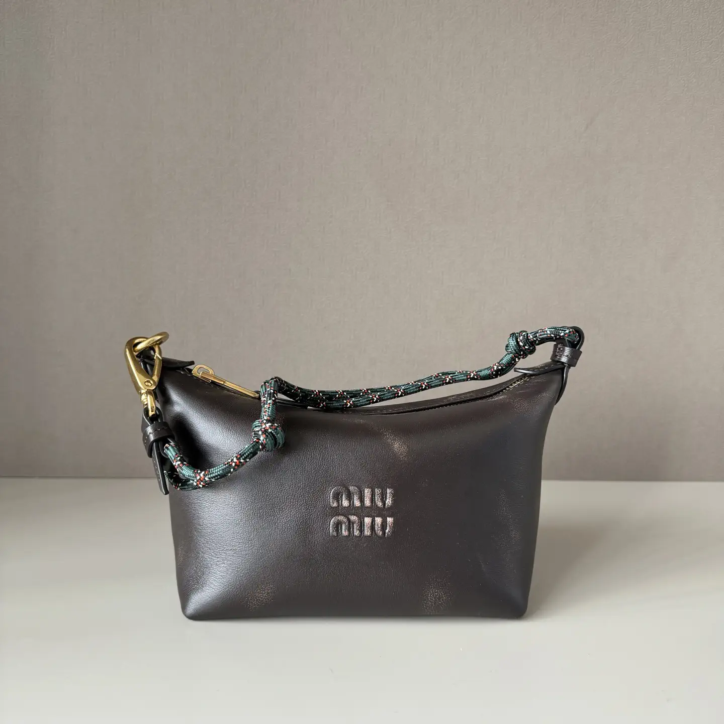 Miu Miu Dark Brown Leather Shoulder Bag image 1