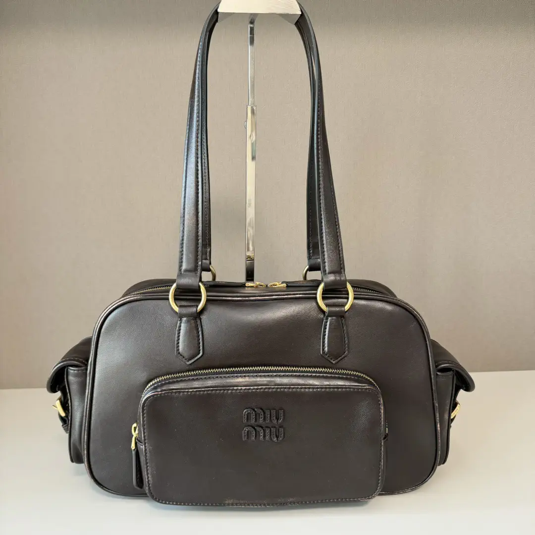 Miu Miu Dark Brown Leather Shoulder Bag image 1