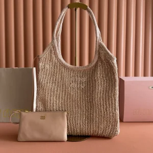 Miu Miu Sequin Mesh Tote Bag with Detachable Leather Pouch image 1