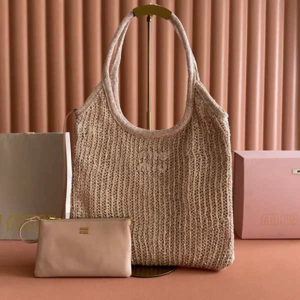 Miu Miu Sequin Mesh Tote Bag with Detachable Leather Pouch image 1