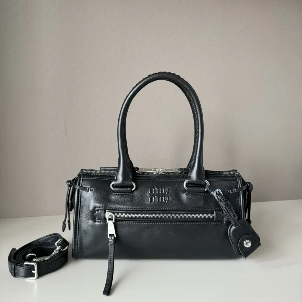 Miu Miu Black Leather Top Handle Bag image 1