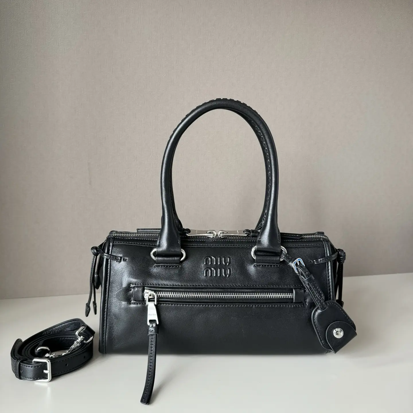 Miu Miu Black Leather Top Handle Bag image 1