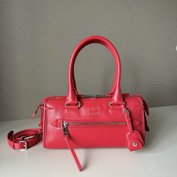 Miu Miu Red Leather Top Handle Bag image 1