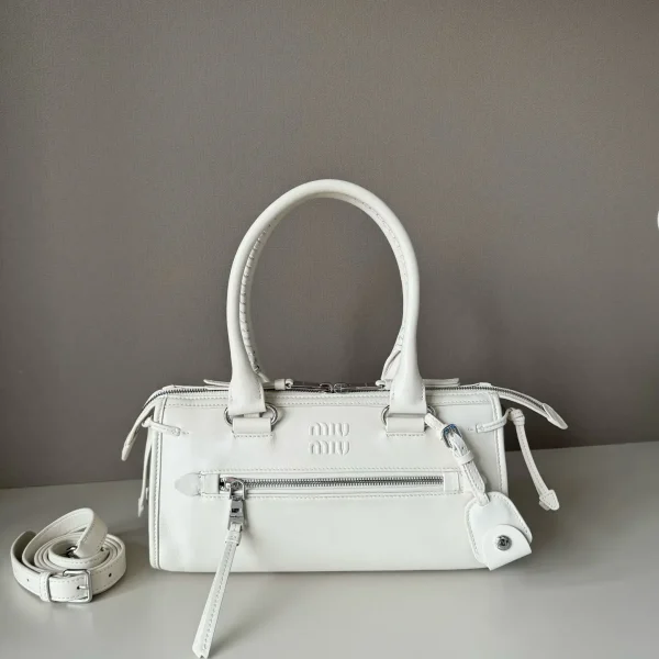 Miu Miu White Leather Top Handle Bag image 1