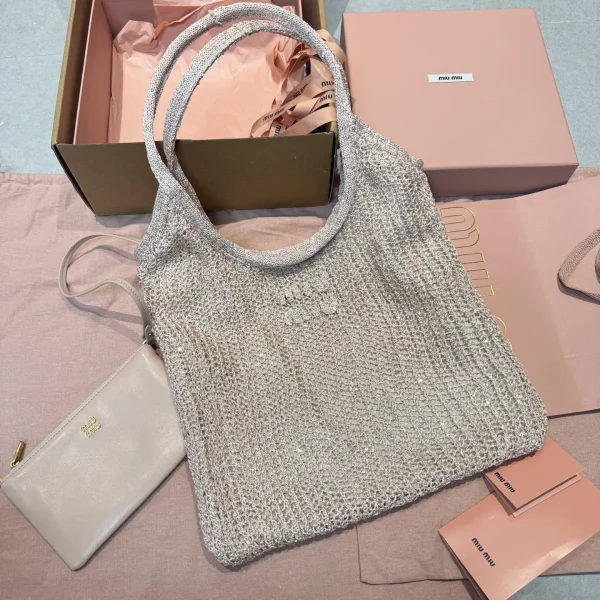 Miu Miu Sequin Woven Mesh Shoulder Bag image 1