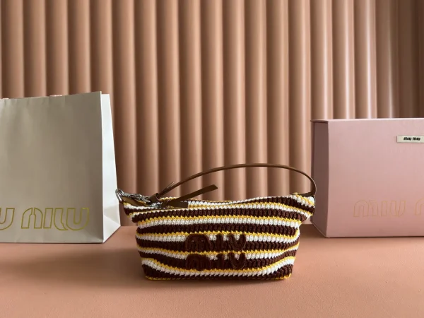 Miu Miu Striped Crochet Shoulder Bag image 1