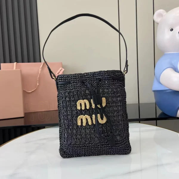 Miu Miu Black Woven Shoulder Bag image 1