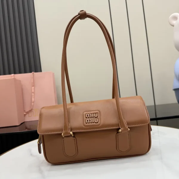 Miu Miu Brown Leather Shoulder Bag image 1