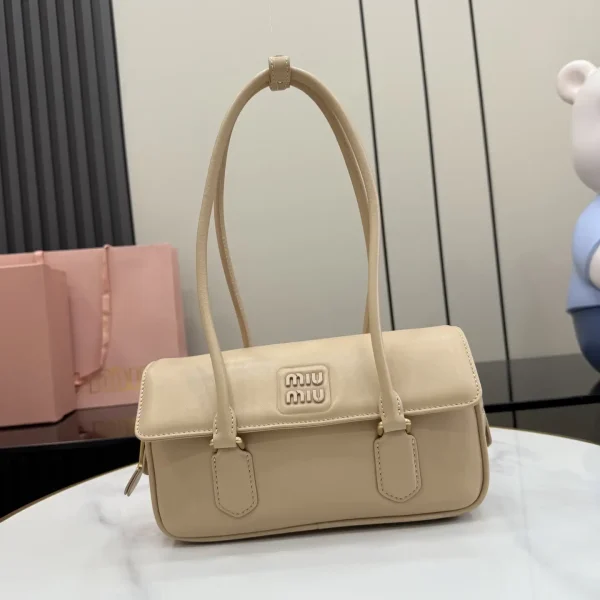Miu Miu Beige Leather Shoulder Bag image 1