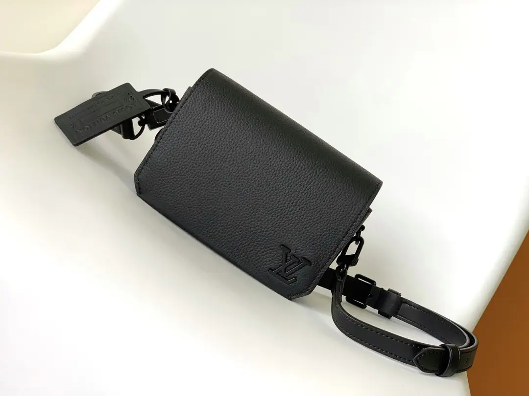 Louis Vuitton Black Leather Mini Flap Crossbody Bag image 1