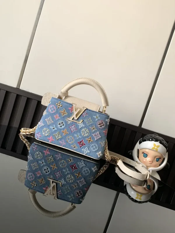Louis Vuitton Capucines Mini Denim Top Handle Bag image 1