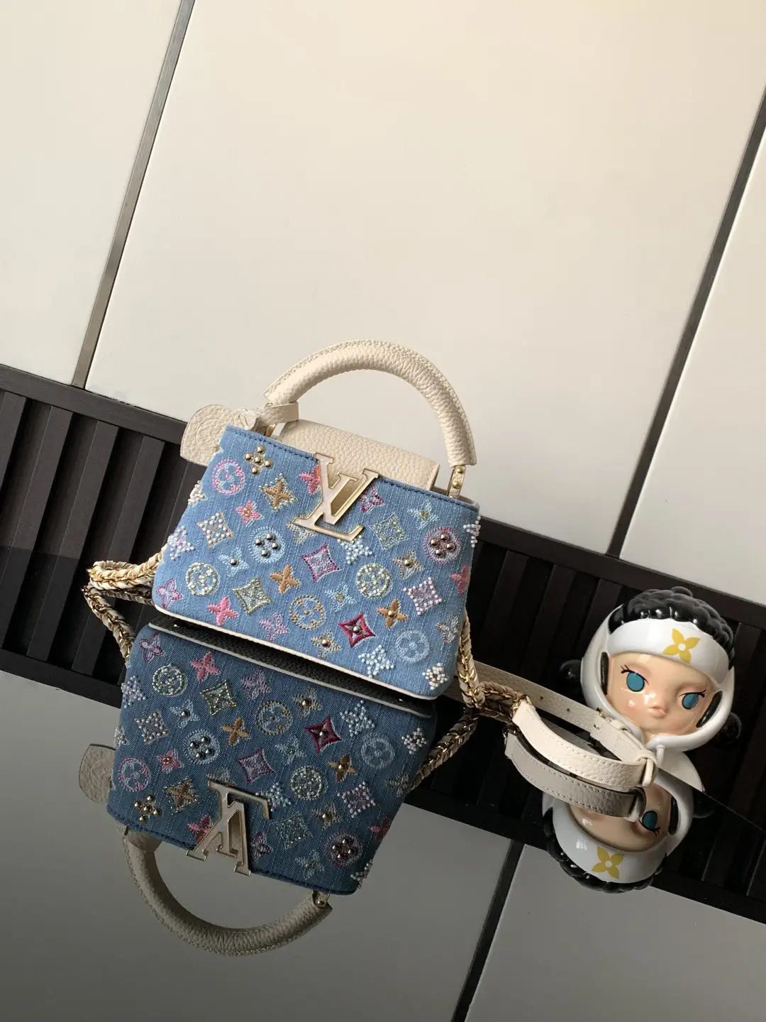 Louis Vuitton Capucines Mini Denim Top Handle Bag image 1