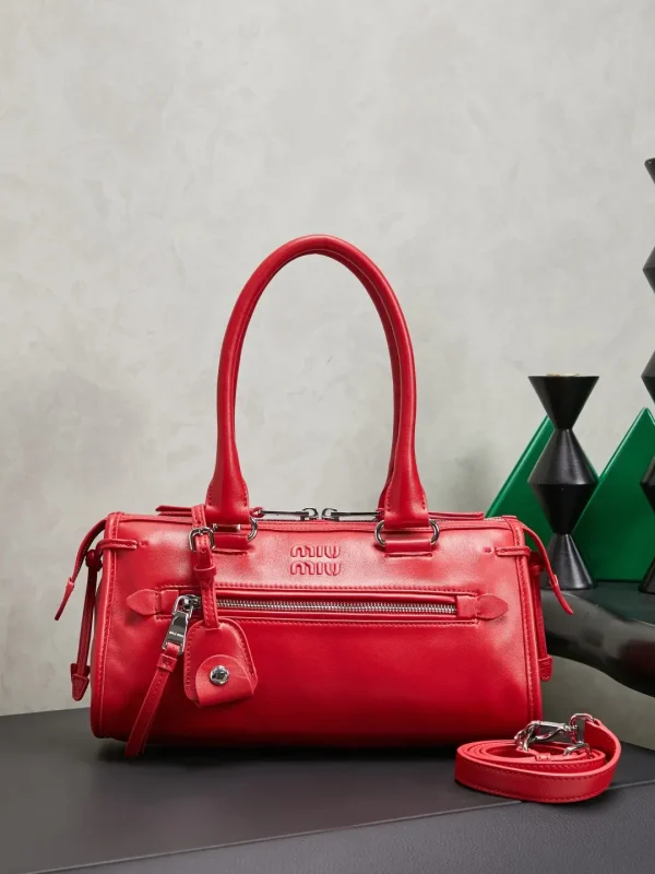 Miu Miu Red Leather Top Handle Bag image 1