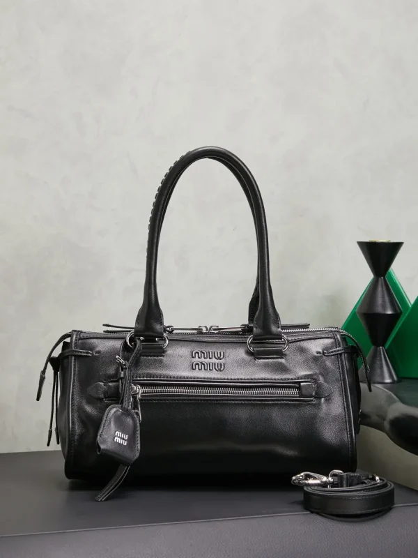 Miu Miu Black Leather Top Handle Bag image 1