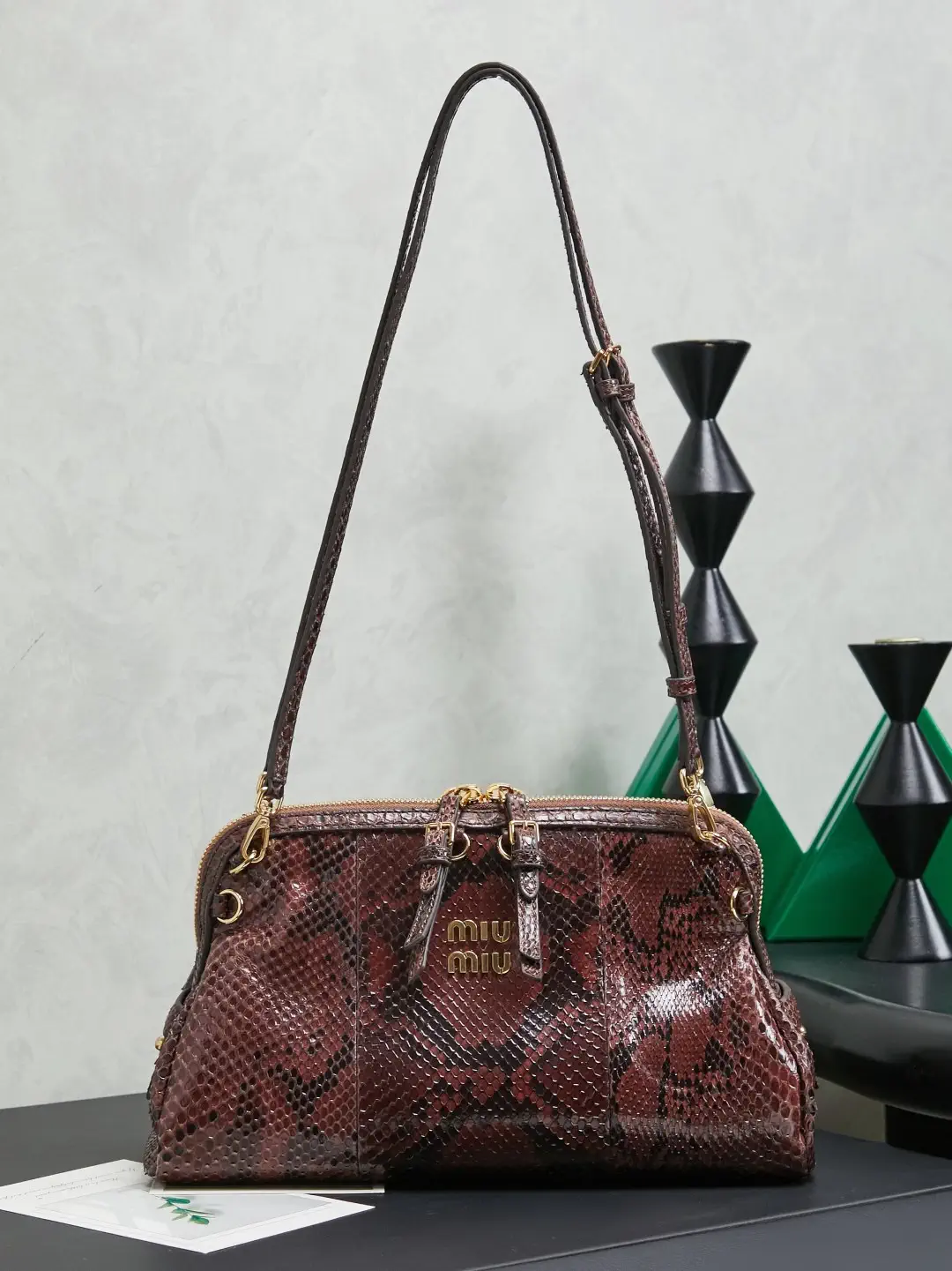 Miu Miu Snake Print Shoulder Bag image 1
