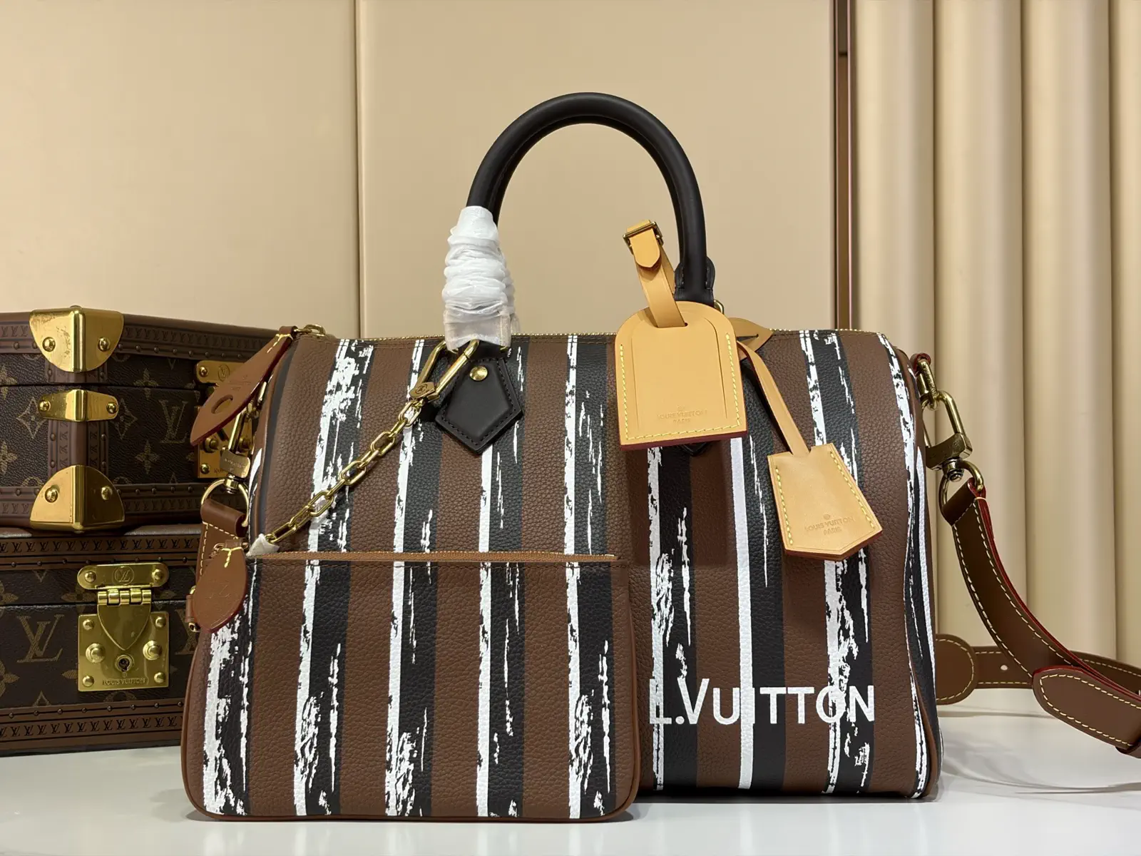 Louis Vuitton Speedy P9 Bandoulière 30 Striped Top Handle Bag image 1