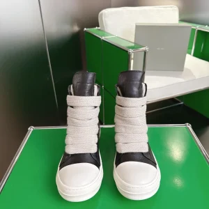 Rick Owens EDFU Full-Grain Calfskin Retro High-Top Casual Sneakers image 1