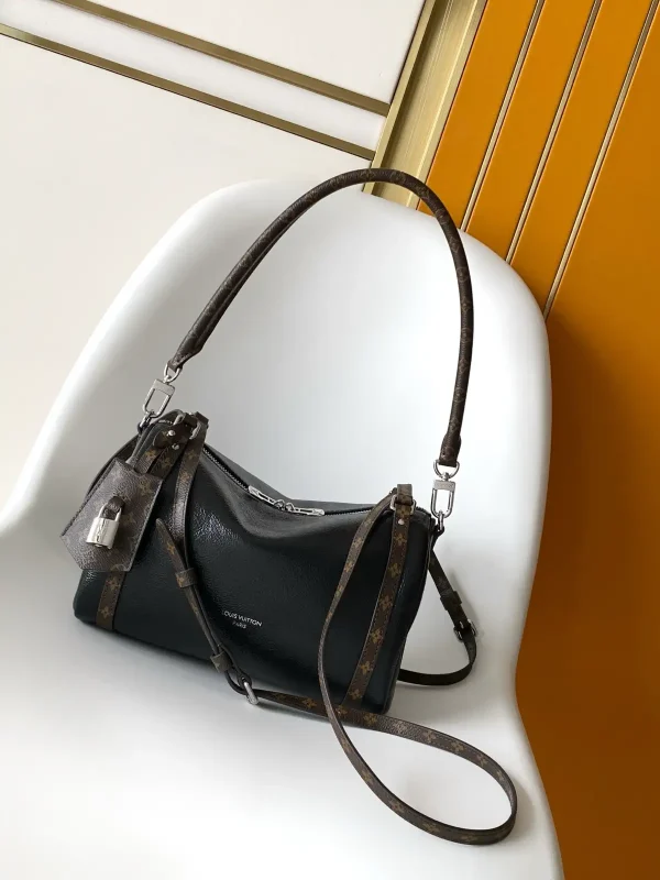 Louis Vuitton Black Leather Express Small Bag with Monogram Trim image 1
