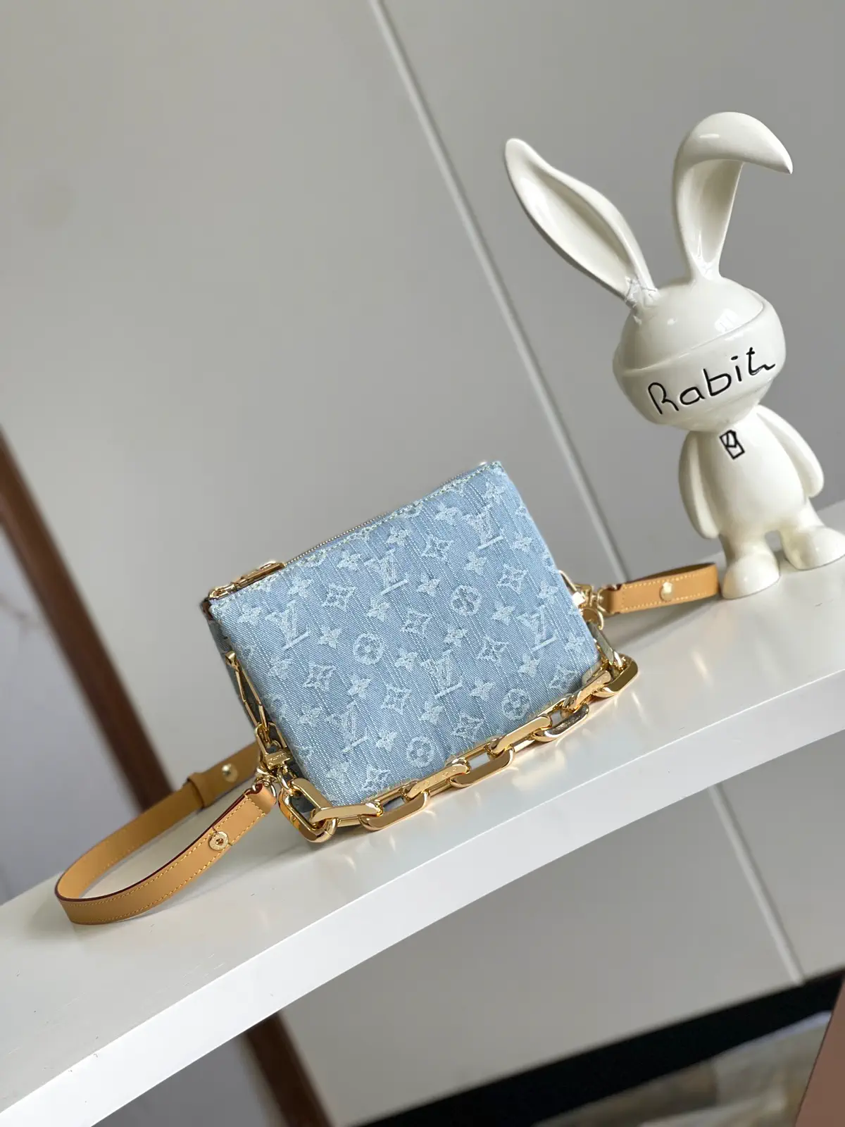 Louis Vuitton Light Blue Denim Monogram Nano Speedy Bag image 1