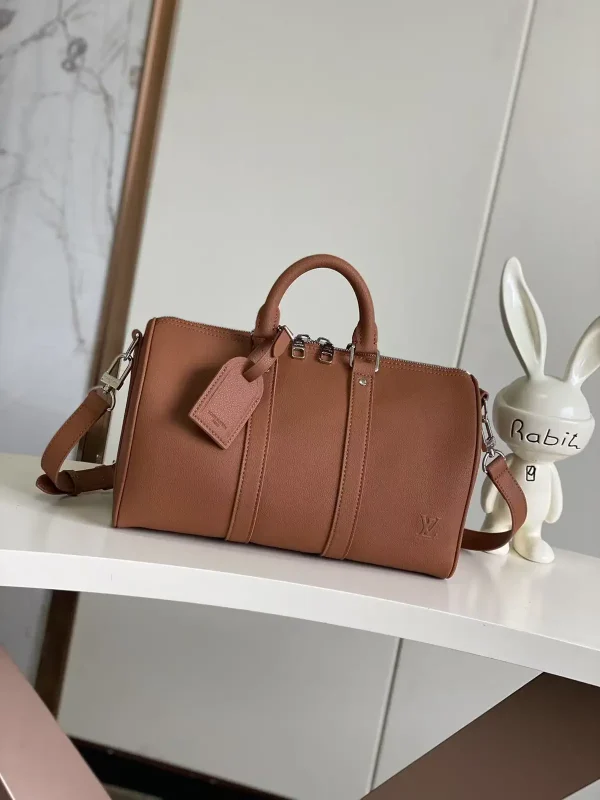 Louis Vuitton Brown Leather Keepall Bandoulière 35 Duffle Bag image 1