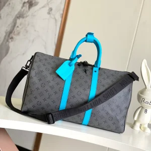 Louis Vuitton Monogram Duffle Bag with Turquoise Trim image 1