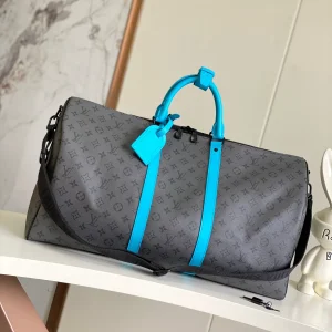 Louis Vuitton Monogram Duffle Bag with Turquoise Trim image 1