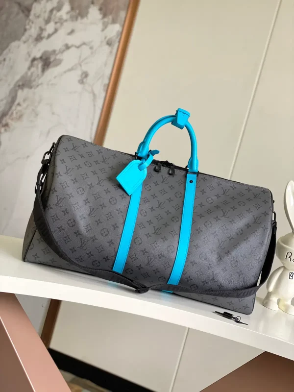 Louis Vuitton Monogram Duffle Bag with Turquoise Trim image 1