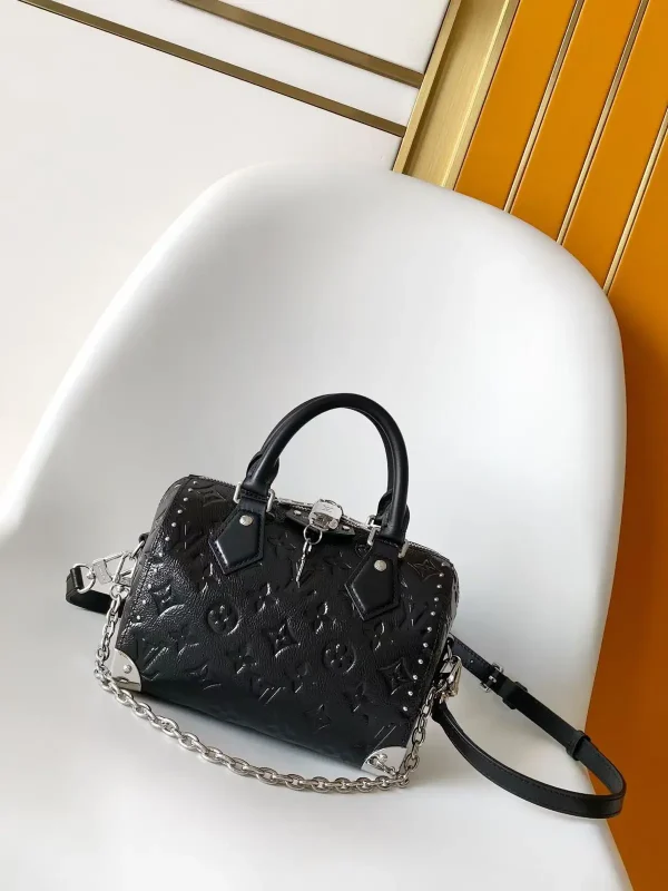 Louis Vuitton Black Monogram Speedy Trunk 20 Bag image 1