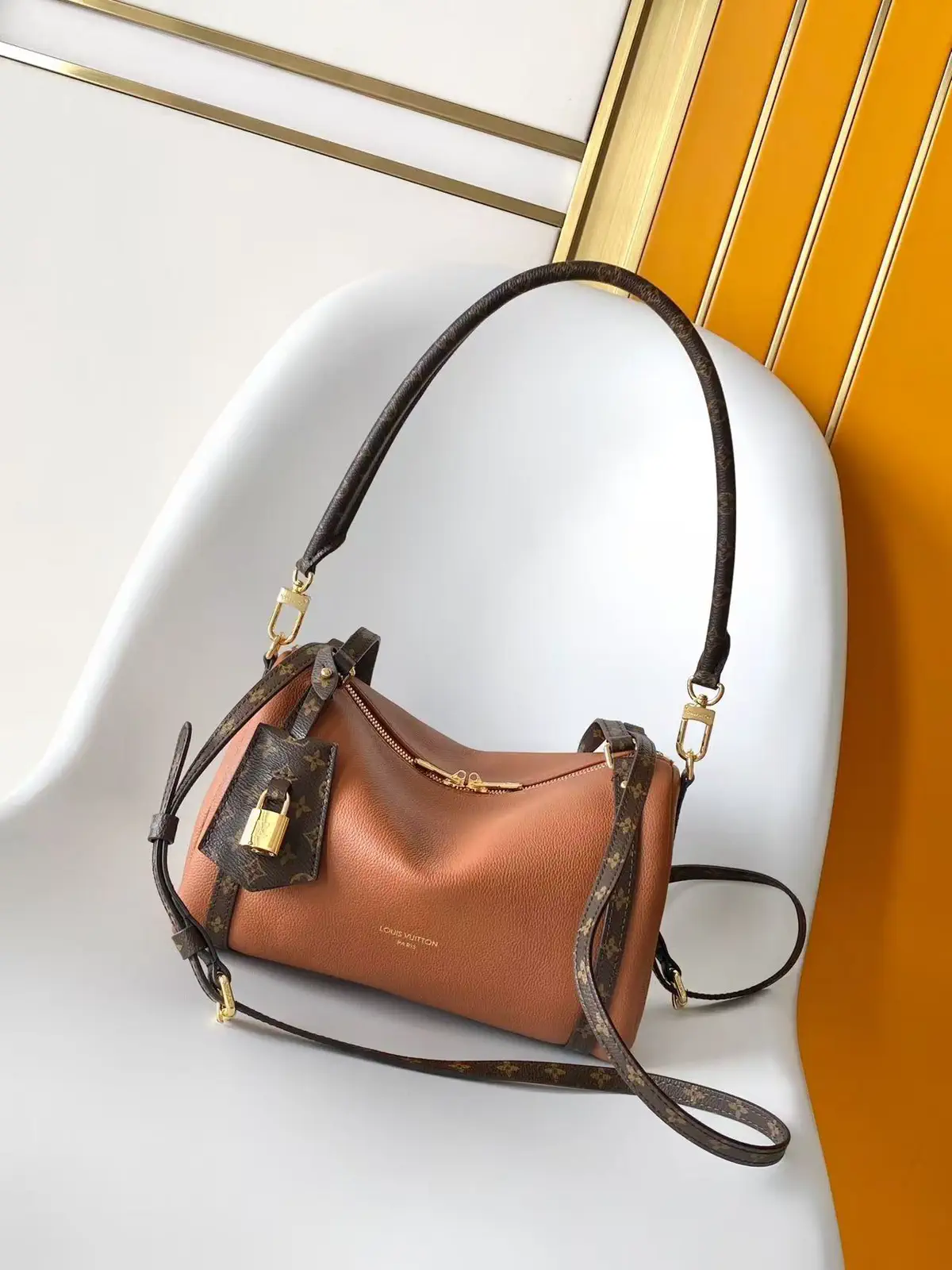 Louis Vuitton Monogram Trim Leather Shoulder Bag image 1