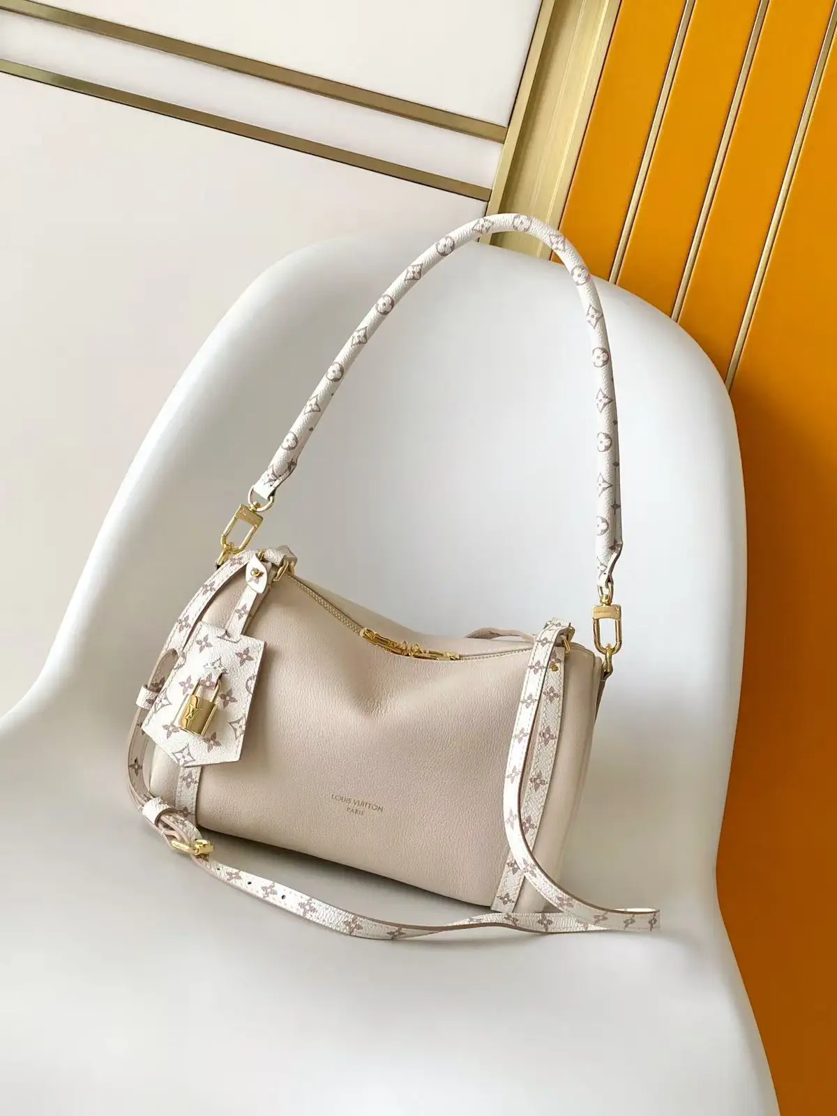 Louis Vuitton Dune Beige Monogram Trim Small Top Handle Bag image 1