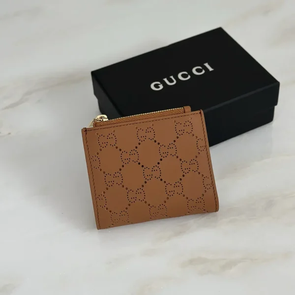 Gucci Perforated Brown Wallet image 1
