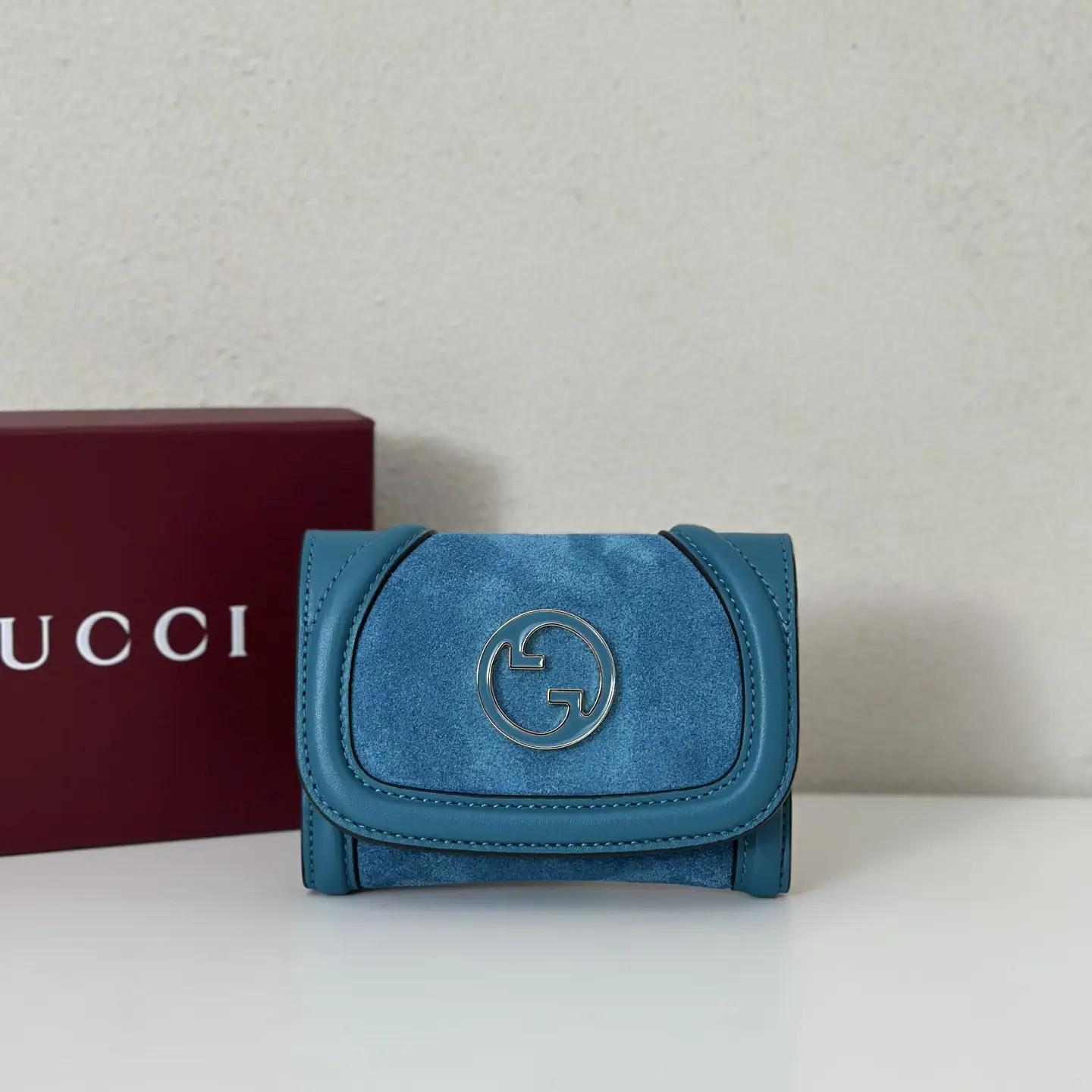 Gucci Blue Suede Wallet image 1
