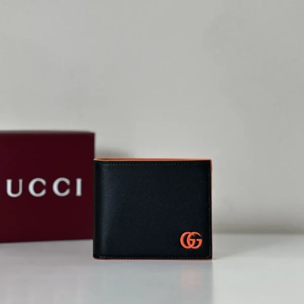 Gucci Bifold Wallet with Orange GG Logo image 1