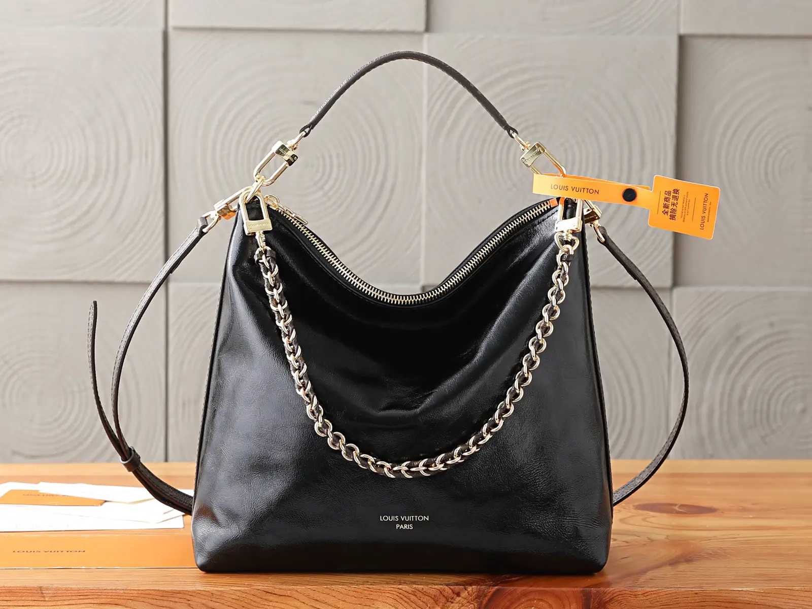 Louis Vuitton Black Leather Hobo Shoulder Bag image 1