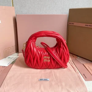 Miu Miu Red Quilted Mini Top Handle Bag image 1