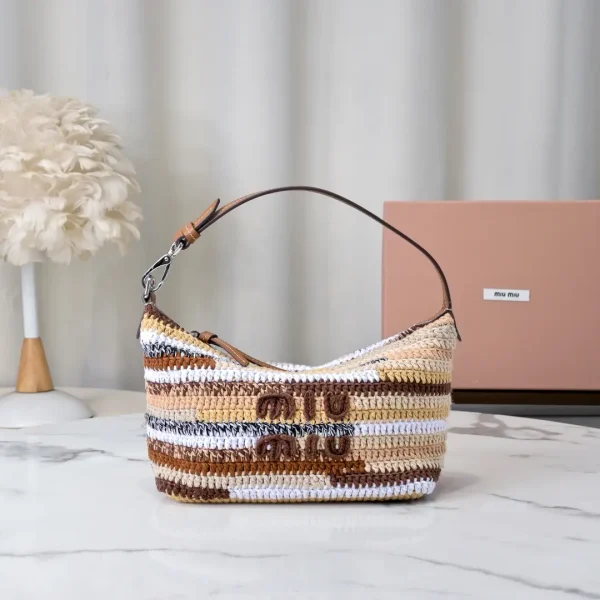 Miu Miu Striped Crochet Shoulder Bag image 1