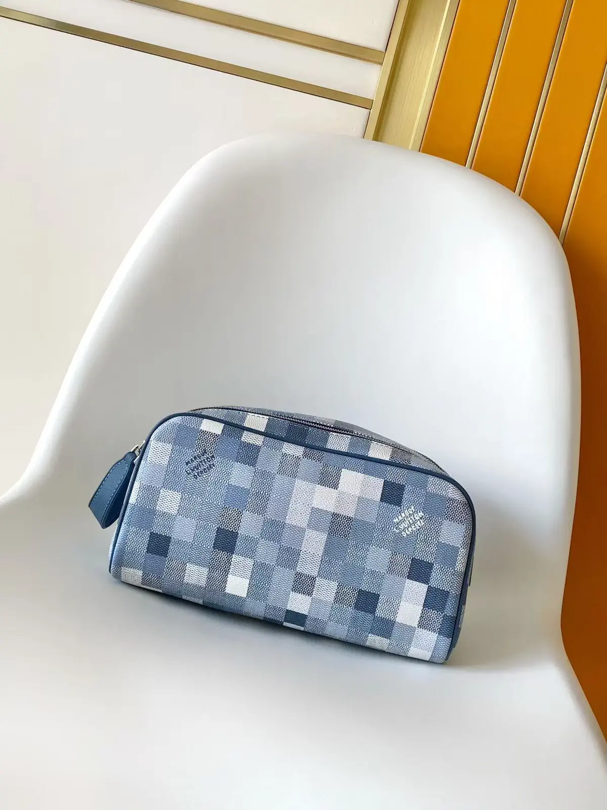 Louis Vuitton Blue Checkerboard Dopp Kit Toiletry Bag image 1