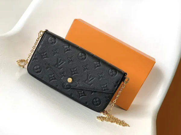 Louis Vuitton Black Monogram Empreinte Pochette Félicie Chain Bag image 1