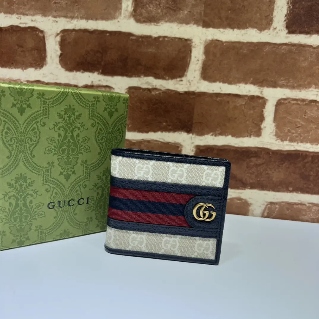 Gucci Monogram Web Stripe Bifold Wallet image 1