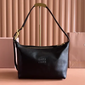 Miu Miu Black Leather Hobo Shoulder Bag image 1