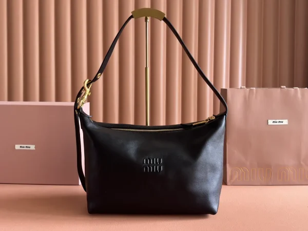Miu Miu Black Leather Hobo Shoulder Bag image 1