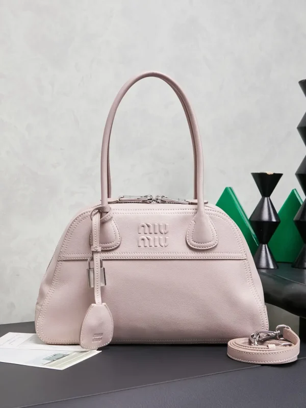 Miu Miu Light Pink Leather Top Handle Bag image 1