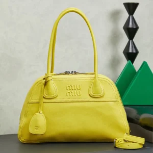 Miu Miu Yellow Leather Top Handle Bag image 1