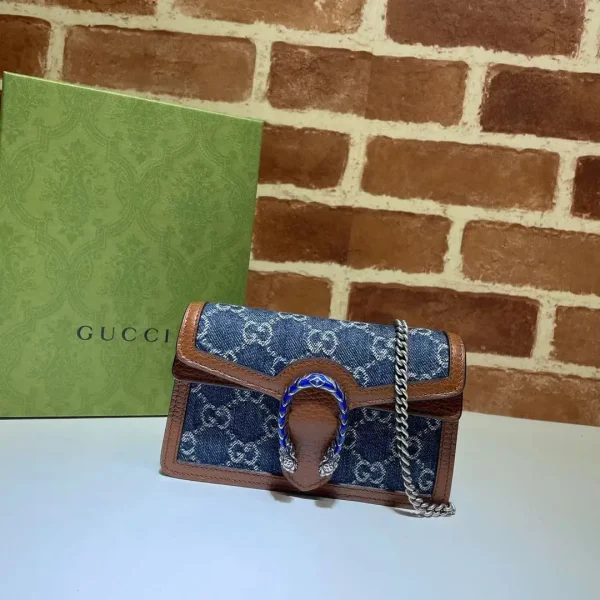 Gucci Monogram Denim Chain Shoulder Bag image 1
