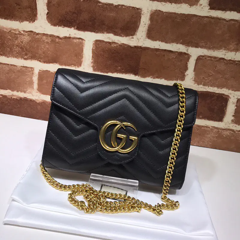 Gucci Black Quilted Chain Shoulder Bag image 1