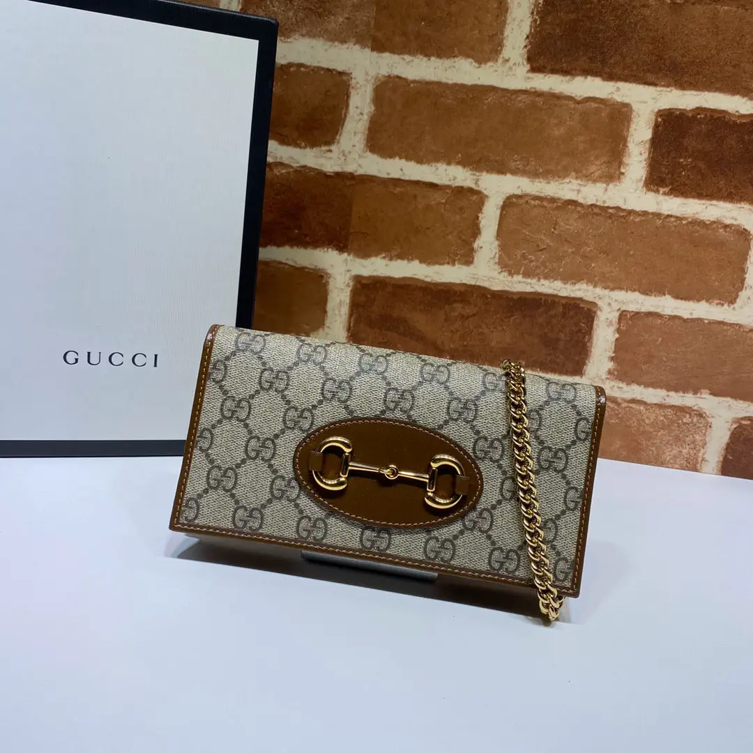 Gucci Monogram Chain Wallet with Horsebit Detail image 1