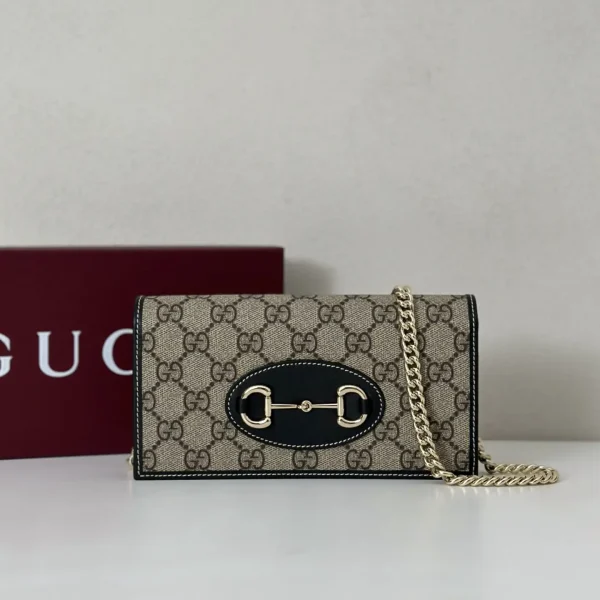 Gucci Monogram Chain Wallet with Horsebit Detail image 1