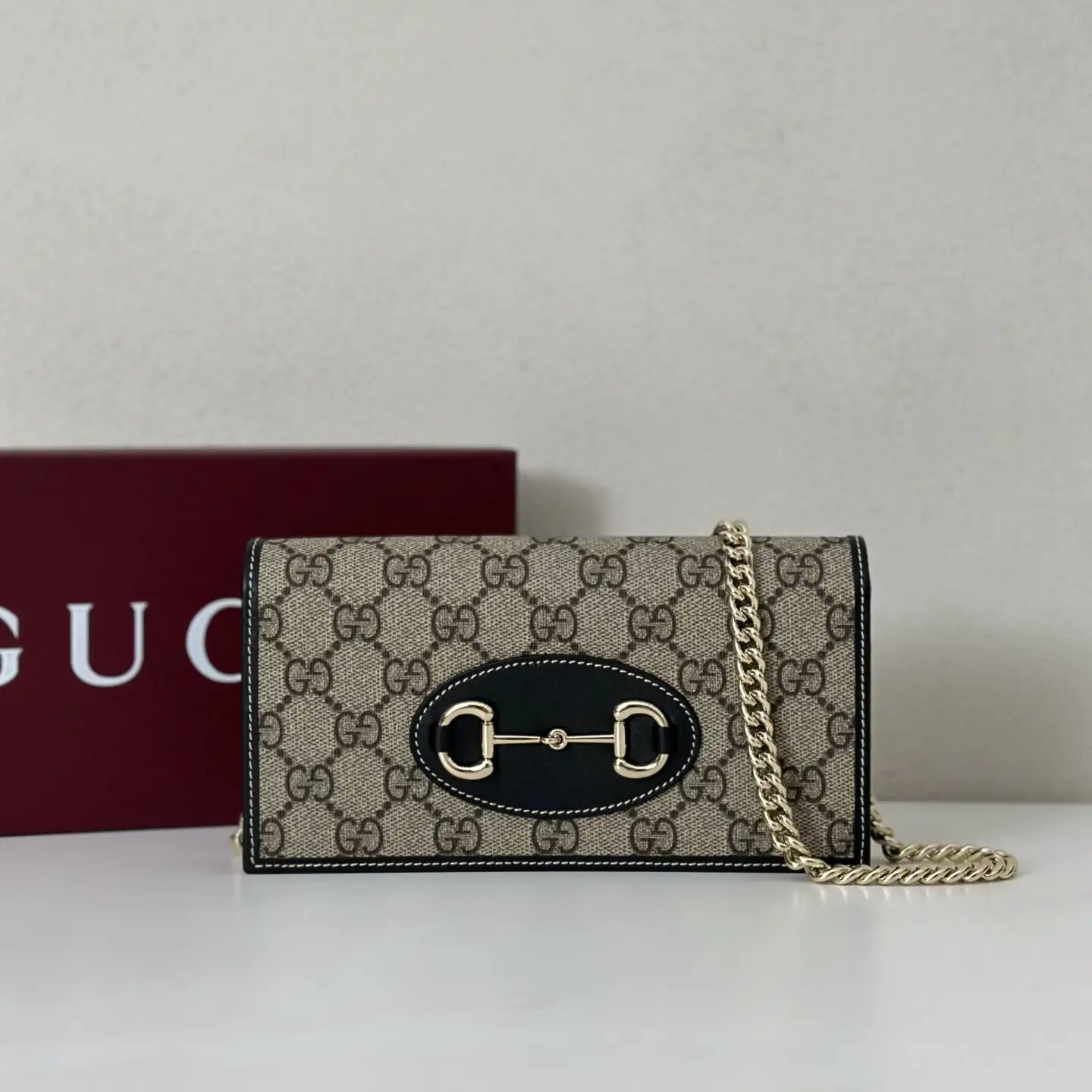 Gucci Monogram Chain Wallet with Horsebit Detail image 1
