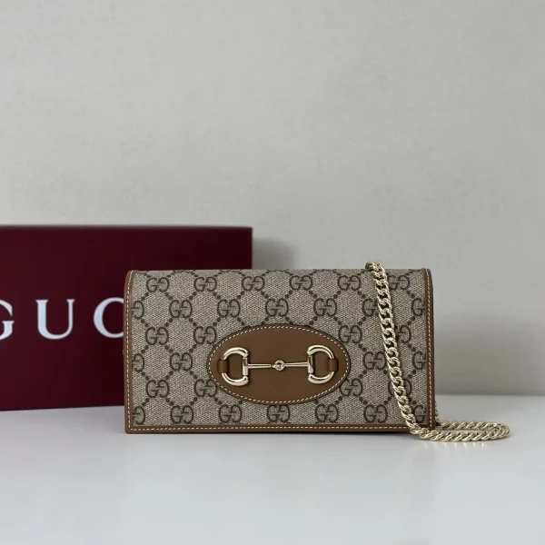 Gucci Monogram Chain Wallet with Horsebit Detail image 1