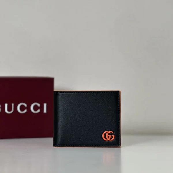 Gucci Bifold Wallet with Orange GG Logo image 1
